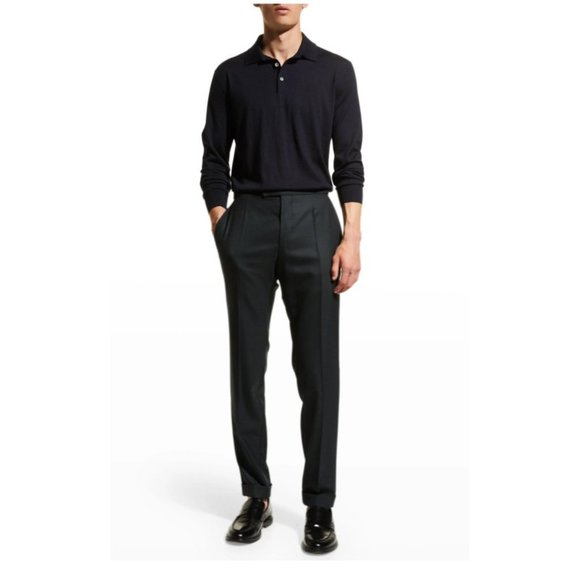 Ermenegildo Zegna Other - Ermenegildo Zegna CASHSETA LIGHT Textured Polo Sweater in Navy Size M / 50 $1495